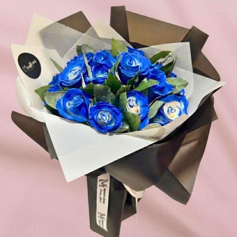 Ramo 12 rosas azules